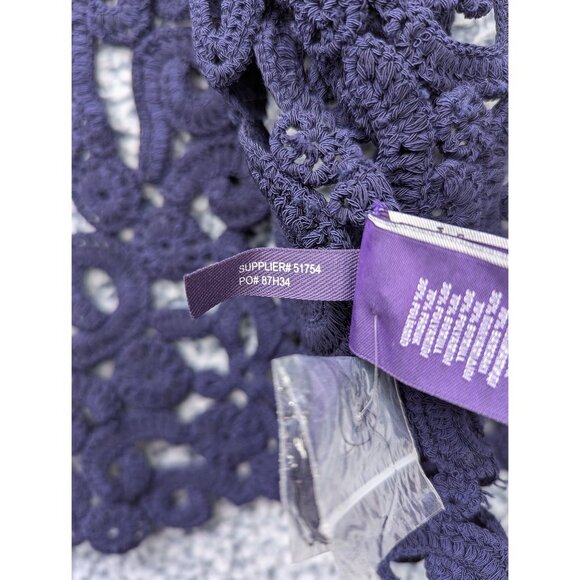 Ralph Lauren Purple Label Hand Crochet Floral Balero Size S Cardigan Formal Blue - Picture 12 of 12